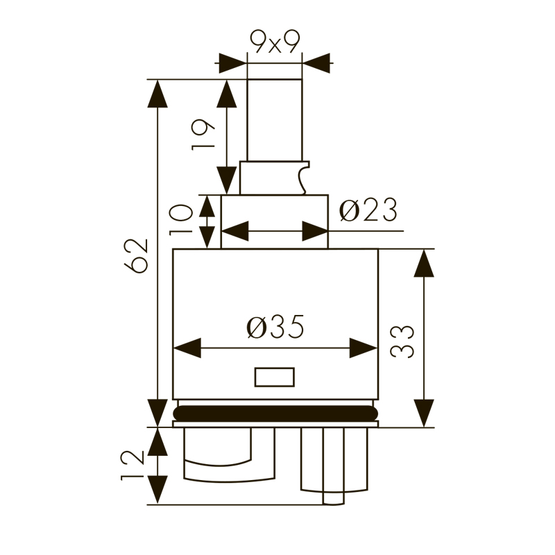 6233 Картридж KАISER Ø35 с ножками