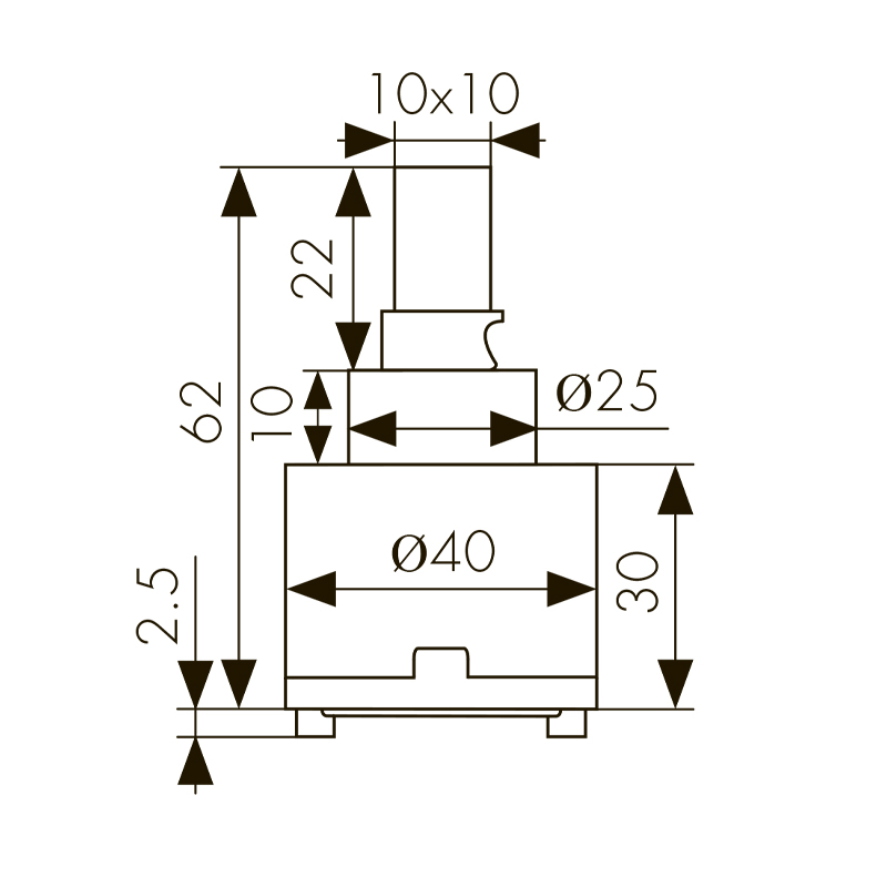 6261 Картридж KАISER Ø40 синий 