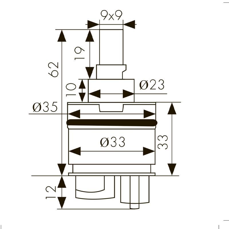 6235  Картридж KАISER Ø35 с ножками для смесителей серии 34/60/62/67/69/59011/70