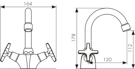 28111 Смеситель KAISER Crystal для раковины 