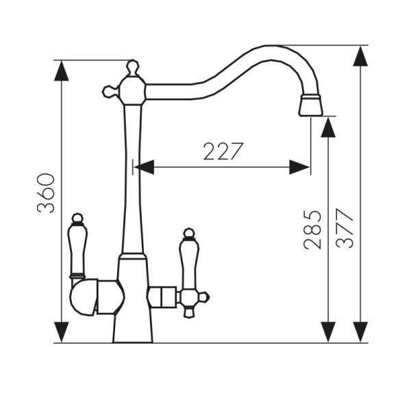 31844 Смеситель KAISER Vincent для кухни с подачей фильтрованной воды 