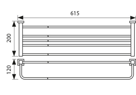 KH-2309 Полка для полотенец с держателем KAISER