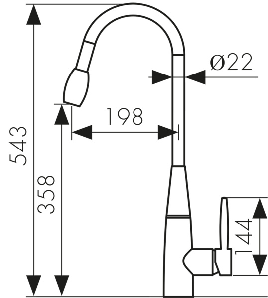 2070837 Смеситель KAISER King для кухни 
