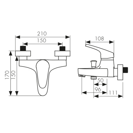 55022 Смеситель KAISER County для ванны