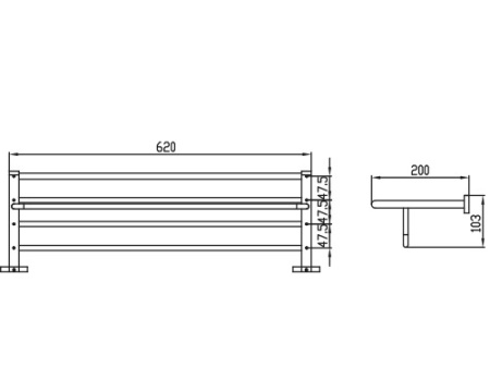 KH-2019 Полка для полотенец с держателем KAISER