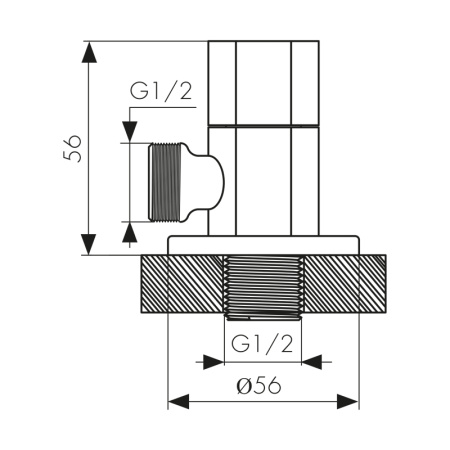 256 Bronze Кран KAISER угловой 1/2х1/2 Bronze