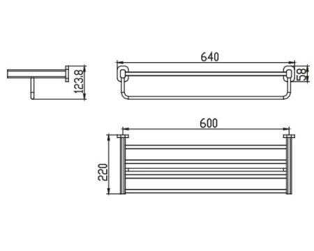 KH-2049 Полка для полотенец с держателем KAISER 