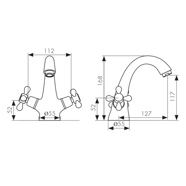 44311 Смеситель KAISER Carlson Style для раковины 