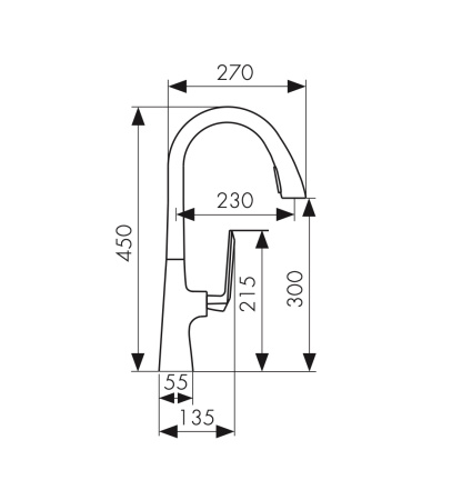 09066-2 Смеситель KAISER Strike для кухни 