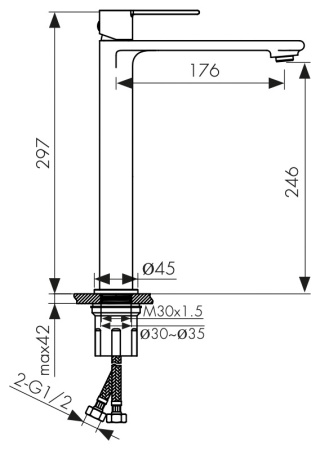 05411-9 Смеситель KAISER Serio для раковины 