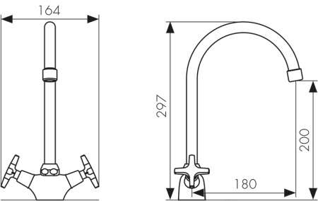 28133 Смеситель KAISER Crystal для кухни 