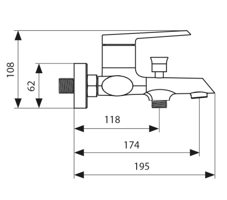 08022 Смеситель KAISER Areva для ванны