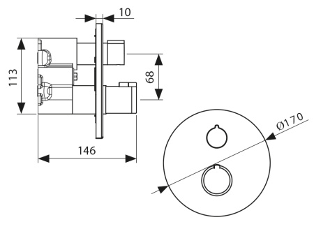 08077 Смеситель KAISER Areva скрытого монтажа с термостатом