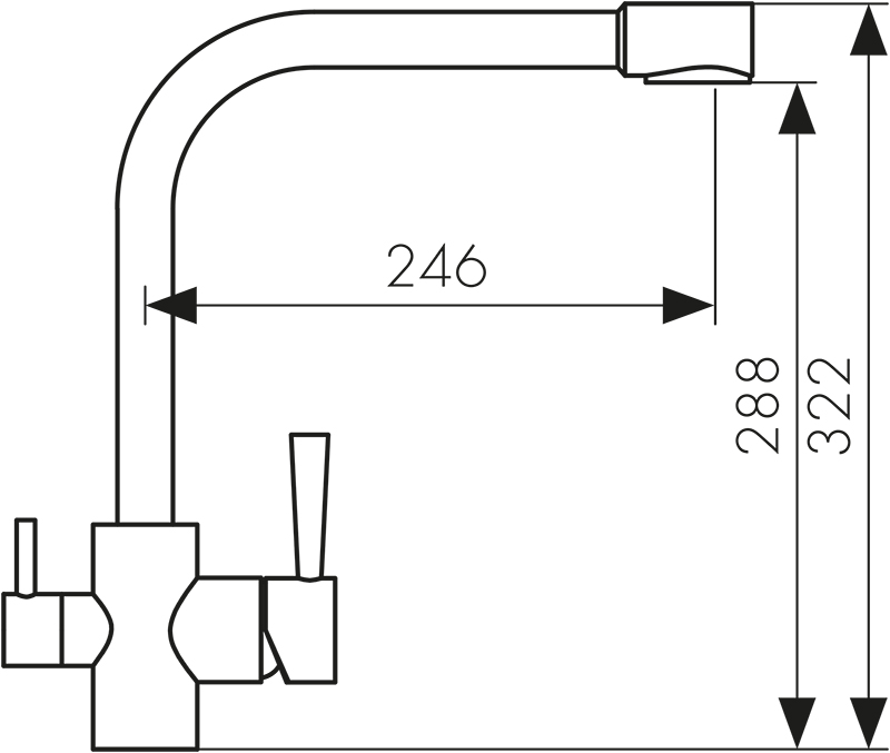 26044-10 Смеситель KAISER Merkur для кухни с подачей фильтрованной воды 