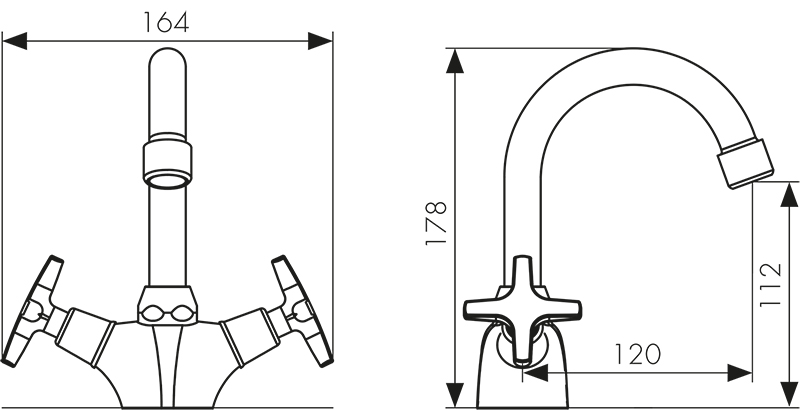 28111 Смеситель KAISER Crystal для раковины 