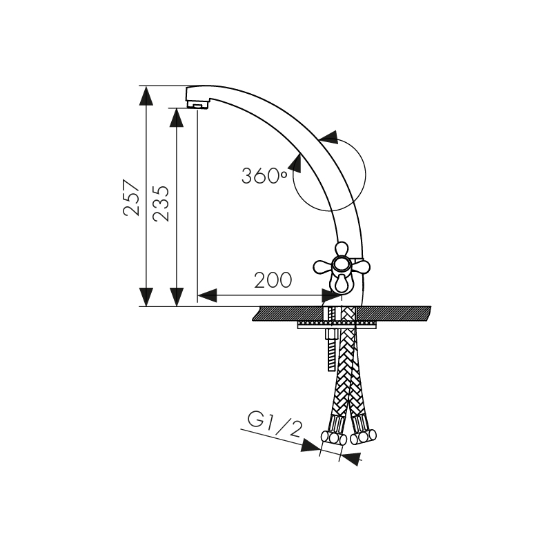 11014 Смеситель KAISER Carlson для кухни 