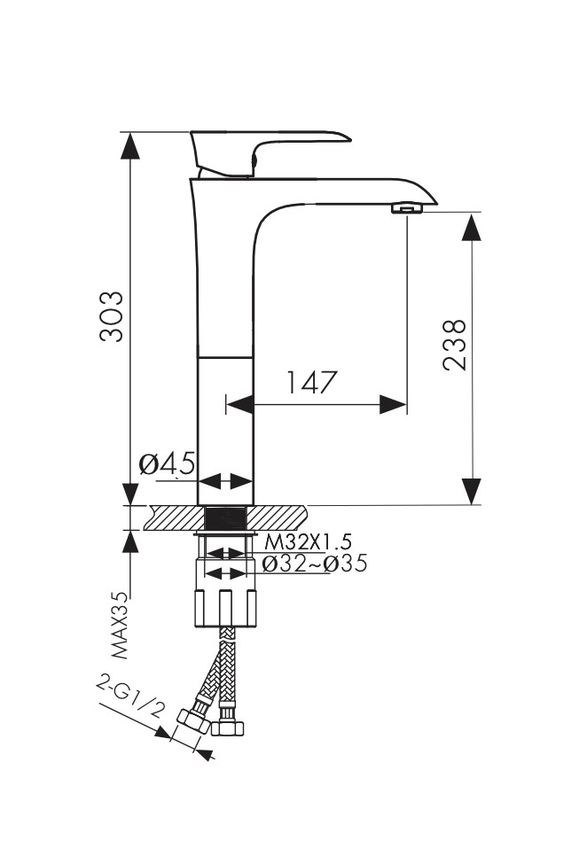 06111 Смеситель KAISER Nove для раковины  06111 Смеситель KAISER Nove для раковины