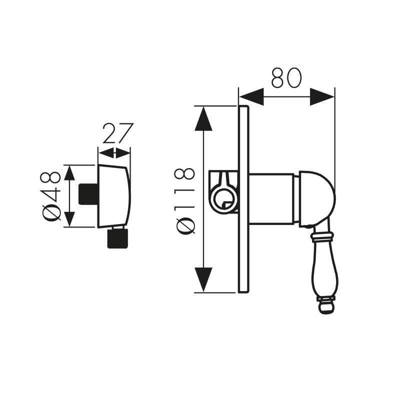 31017 Смеситель KAISER Vincent скрытого монтажа
