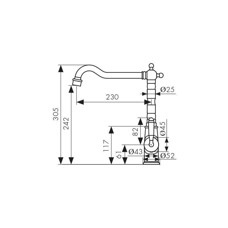 31544 Смеситель KAISER Vincent для кухни 