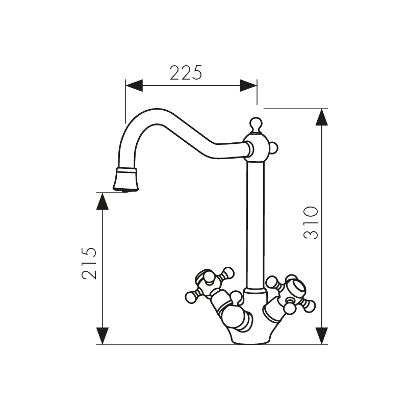 44333 Смеситель KAISER Carlson Style для кухни с подачей фильтрованной воды 