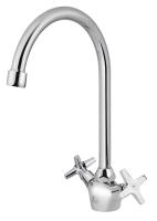 Смеситель KAISER Crystal 28133 для кухни, хром, излив поворотный, латунь