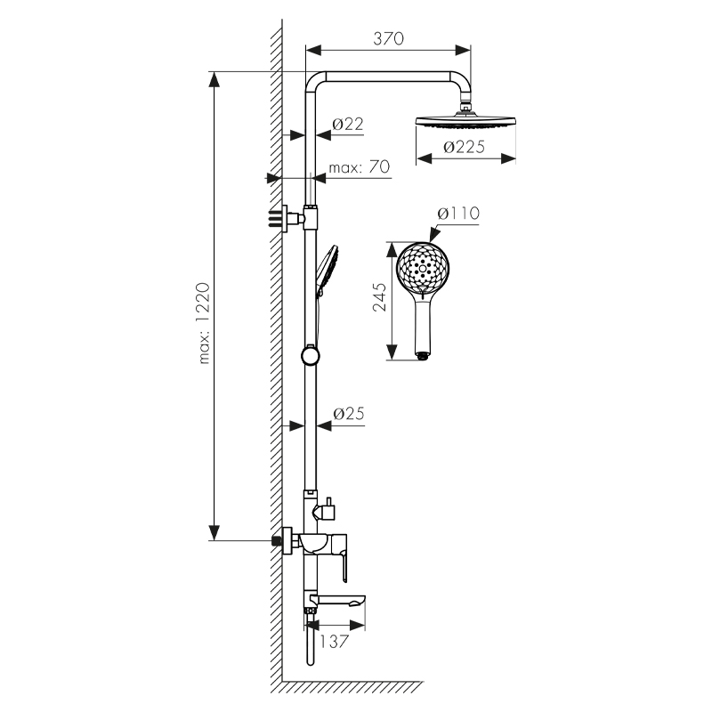 74182 Душевая система KAISER Sena 74182 Душевая система KAISER Sena