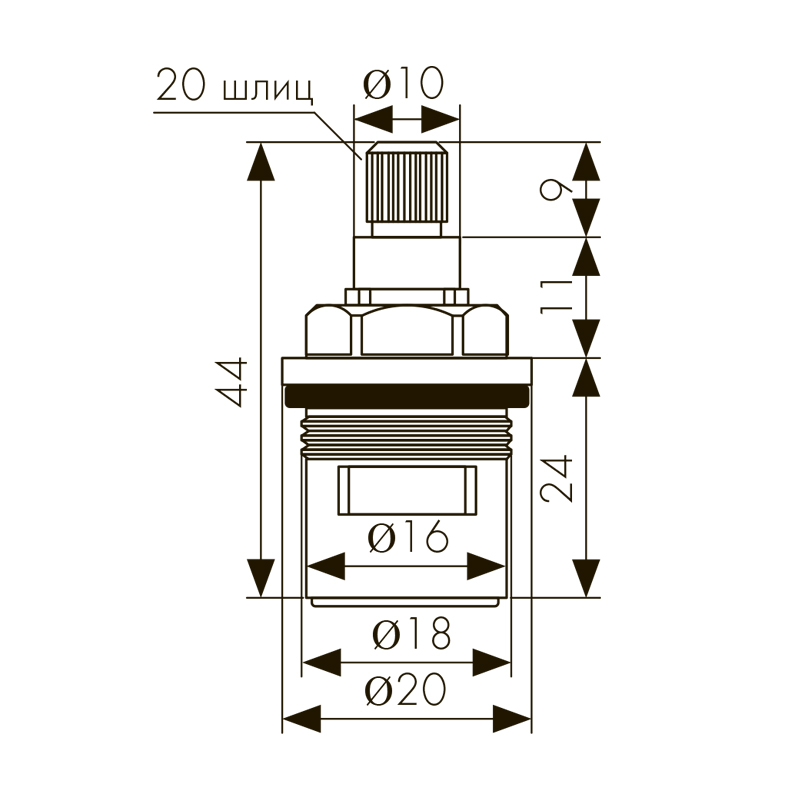 6113 Кран-букса KАISER для смесителей серии 13044 (2-ая модификация)