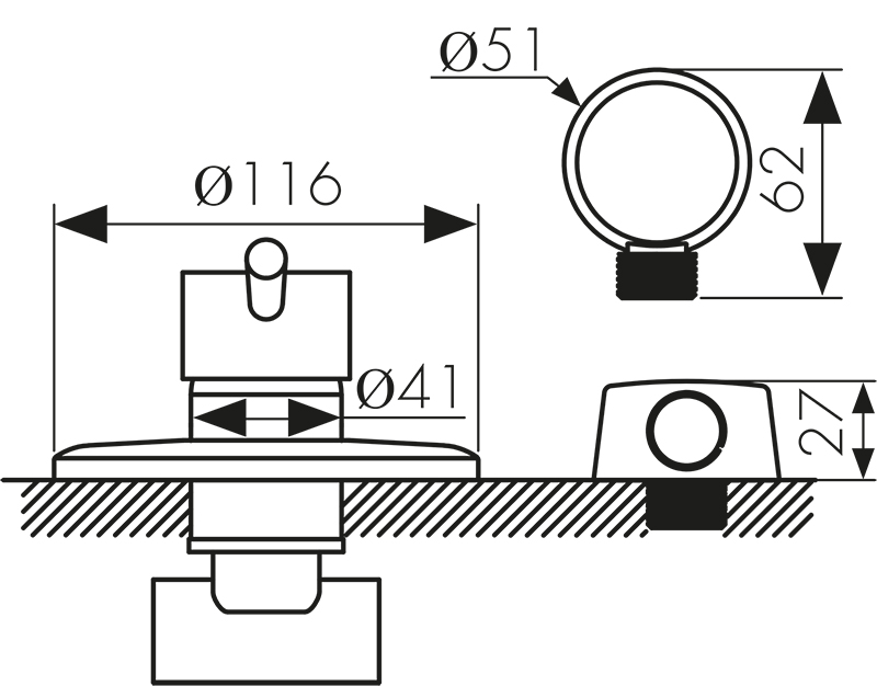26017 Смеситель KAISER Merkur скрытого монтажа