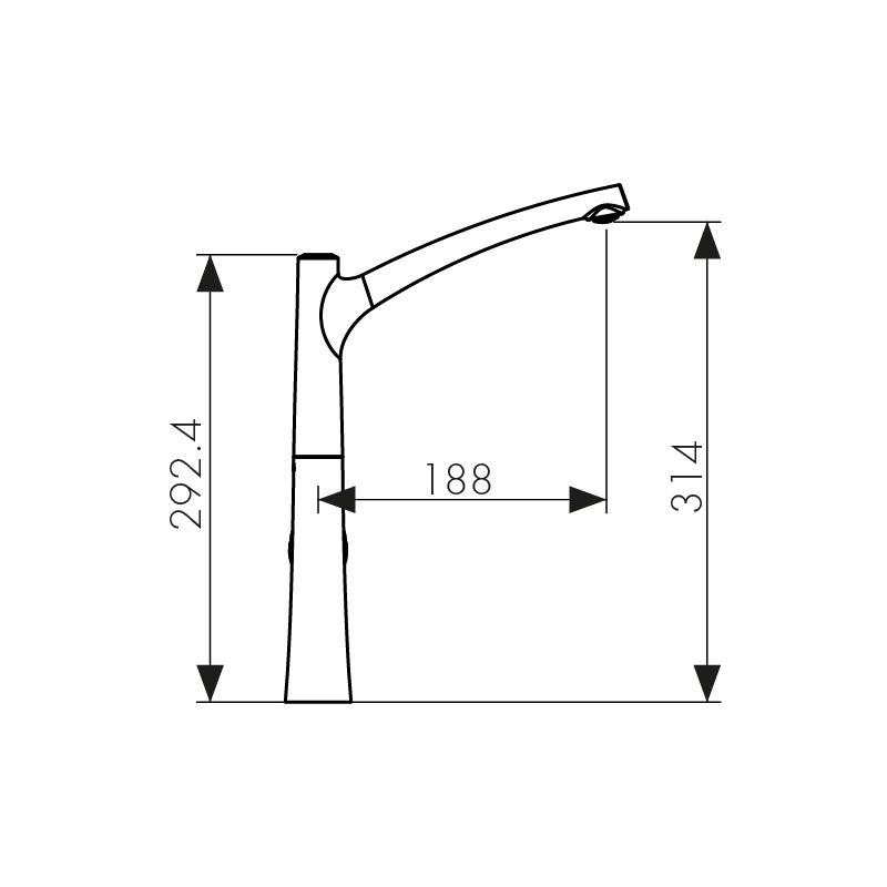 49144 Смеситель KAISER Stick для кухни 