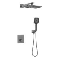 Душевая система встариваемая с термостатом KAISER Sano 08477-15, воронёная сталь, латунь
