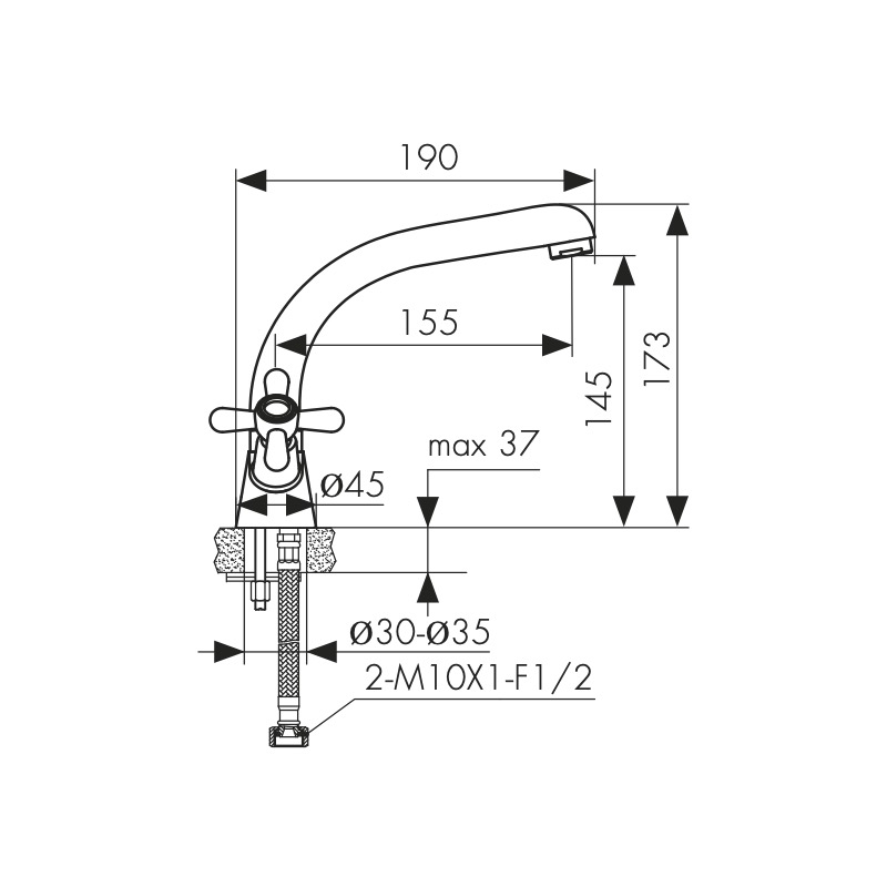 11011 Смеситель KAISER Carlson для раковины 