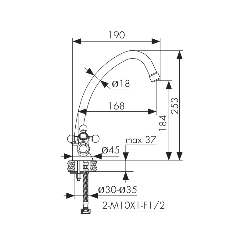 11062 Смеситель KAISER Carlson для кухни  11062 Смеситель KAISER Carlson для кухни