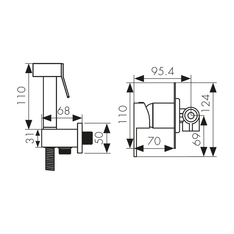 34377 Смеситель KAISER Sonat для биде скрытого монтажа