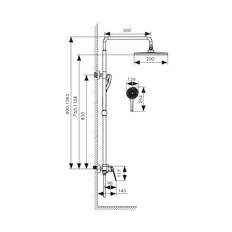 76177 Душевая система KAISER Clever с аэратором 76177 Душевая система KAISER Clever с аэратором