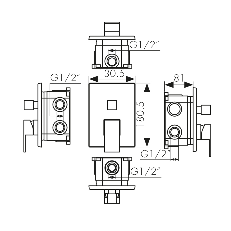 34122 Смеситель KAISER Sonat скрытого монтажа