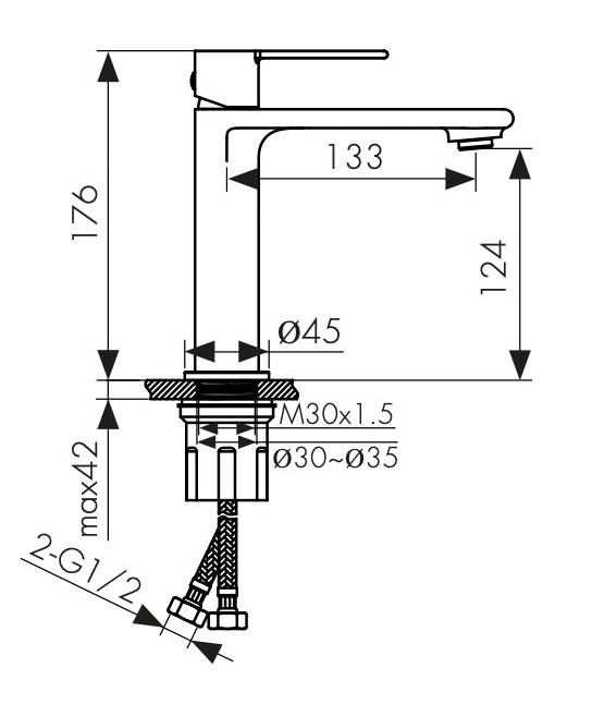 05311 Смеситель KAISER Serio для раковины  05311 Смеситель KAISER Serio для раковины