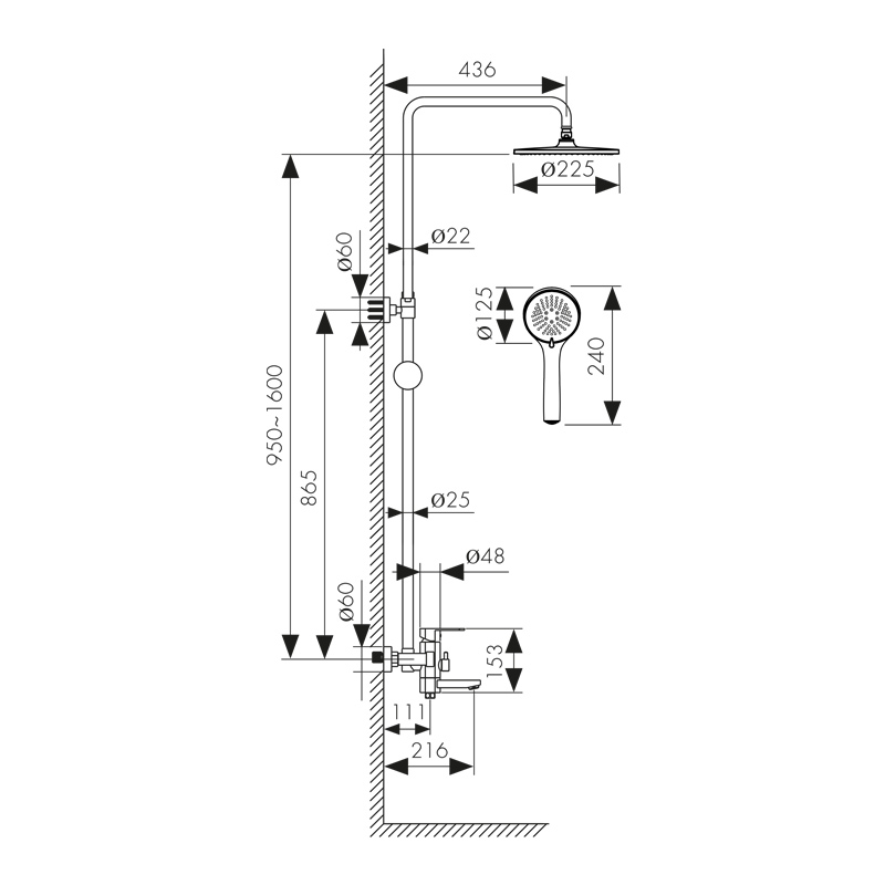 SX-2060-1 Душевая система KAISER Sonat SX-2060-1 Душевая система KAISER Sonat