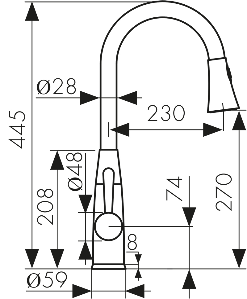 26144 Смеситель KAISER Merkur для кухни 