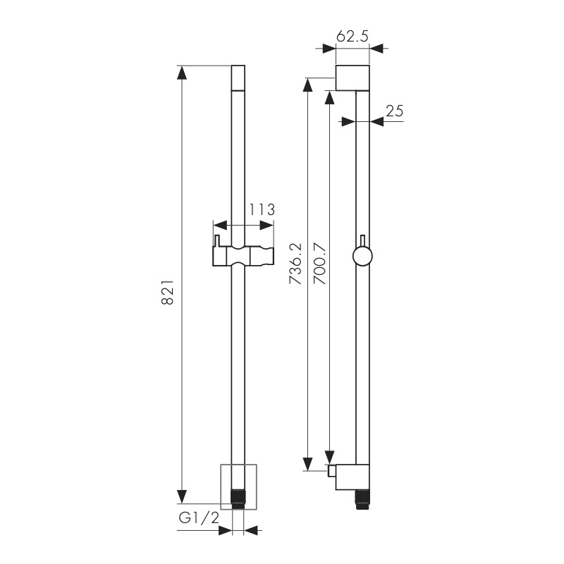 R-1142 Душевая стойка KAISER с подключением для душевого шланга 