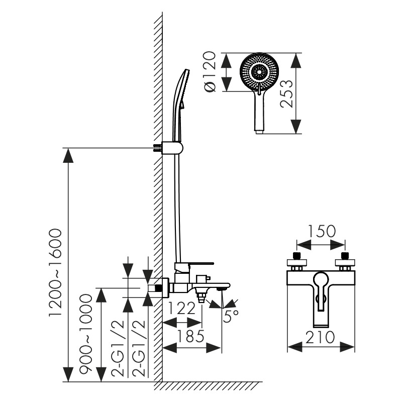 05522 Смеситель KAISER Serio для ванны 05522 Смеситель KAISER Serio для ванны