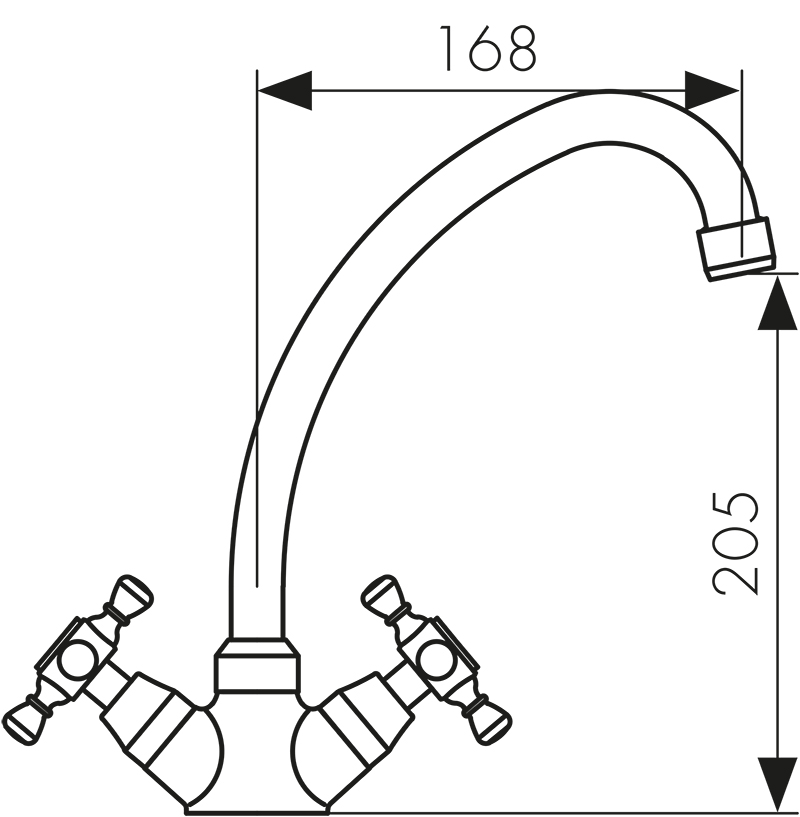 11133 Смеситель KAISER Carlson Style для кухни  11133 Смеситель KAISER Carlson Style для кухни