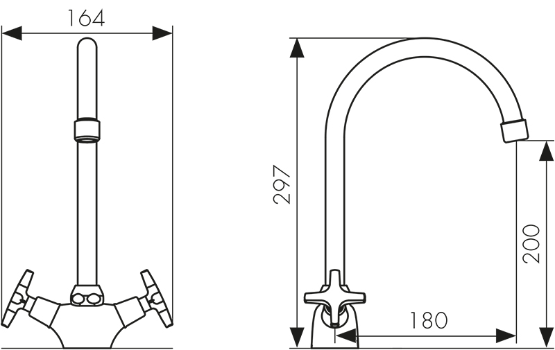 28133 Смеситель KAISER Crystal для кухни 