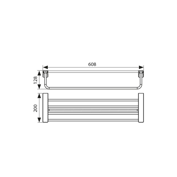 KH-1509 Полка для полотенец с держателем KAISER 