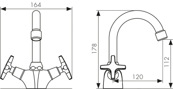 28111 Смеситель KAISER Crystal для раковины 