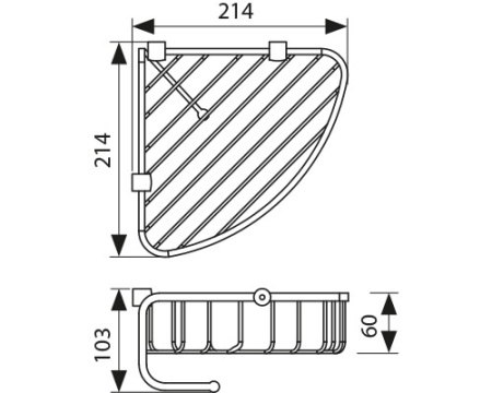 KH-5011 Полка настенная угловая KAISER 214*214*60 