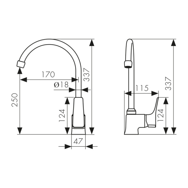 76044 Смеситель KAISER Clever для кухни 