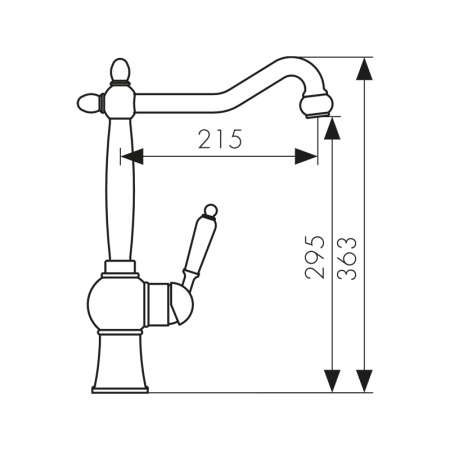 61033 Смеситель KAISER Wood-Stone для кухни 