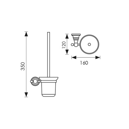 KH-4206 Держатель для туалетного ёршика настенный KAISER