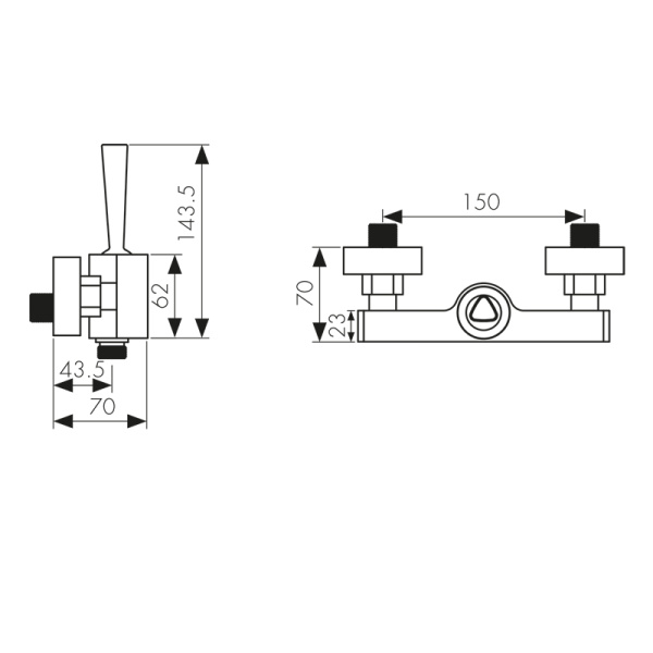 65077 Смеситель KAISER Vista для душа 