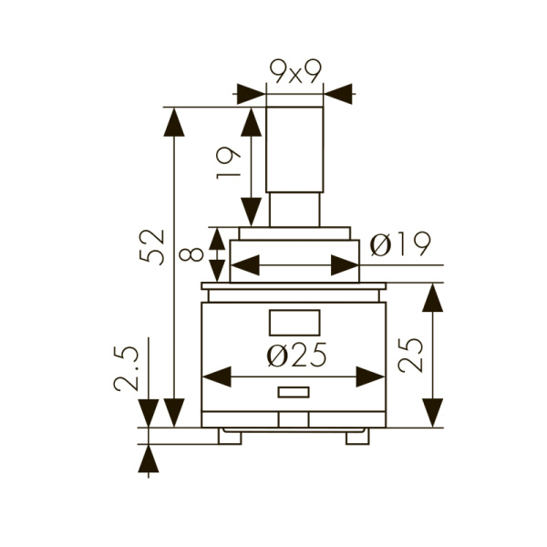 6200 Картридж KАISER Ø25 для смесителей 53011/53033/53044